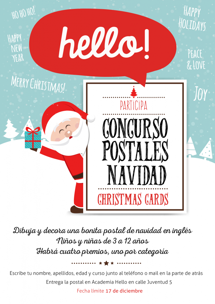 Concurso Tarjetas Navidad Academia Ingles Hello Santa Isabel Zaragoza